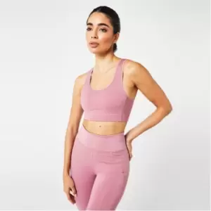 Image of LA Gear Mid Support Sports Bra Womens - Pink