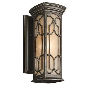 Image of 1 Light Outdoor Small Wall Lantern Light Olde Bronze IP44, E27