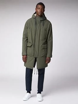 Image of Ben Sherman Fishtail Parka - Dark Green Size M, Men