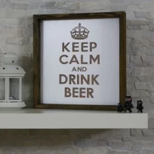 Image of KZM014 Brown White Decorative Framed MDF Painting