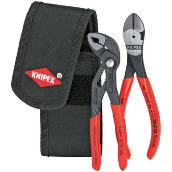 Image of Knipex 00 20 72 V02 Minis In Belt Pouch Pliers Set - 2 Piece