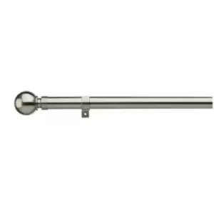 Image of Universal Satin Steel Eyelet Curtain Pole with Ball Finials 28mm 1.8m