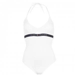 Image of Tommy Bodywear Logo One Piece Swimsuit - White YBR