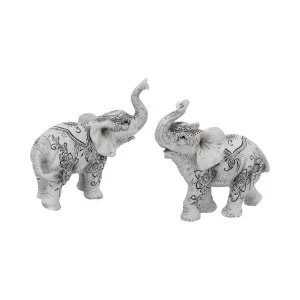 Image of Henna Harmony (Set of 2) Elephant Figurines