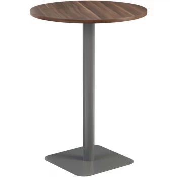 Image of 800MM Circular High Contract Table - Silver/Dark Walnut