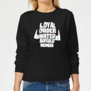 Image of The Flintstones Loyal Order Of Water Buffalo Member Womens Sweatshirt - Black - S