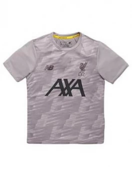 Image of Boys, New Balance Liverpool FC Junior 2019/20 Off Pitch Football Shirt - Grey, Size S