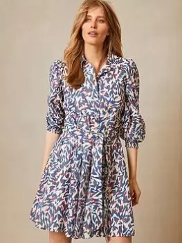 Image of Mint Velvet Jolene Print Mini Shirt Dress, Neutral Size M Women