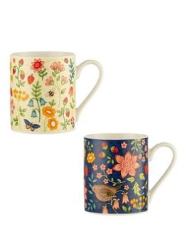 Image of Price & Kensington Wild Flower Set Of 2 China Mugs