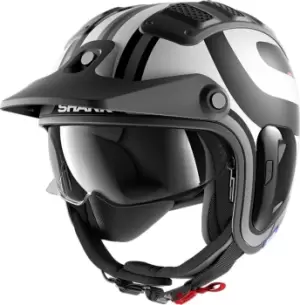 Image of Shark X-Drak 2 Thrust R Jet Helmet, black-white, Size S, black-white, Size S