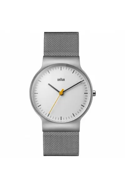 Image of Braun Bn0211 Stainless Steel Classic Analogue Quartz Watch - Bn0211Whslmhg Off White
