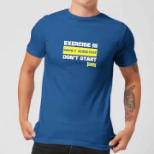 Image of Plain Lazy Exercise Is Highly Addictive Mens T-Shirt - Royal Blue - S