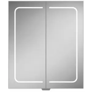 Image of Vapor 80 Aluminium LED Double Door Bathroom Cabinet 700mm H x 800mm W x 140mm D - HIB