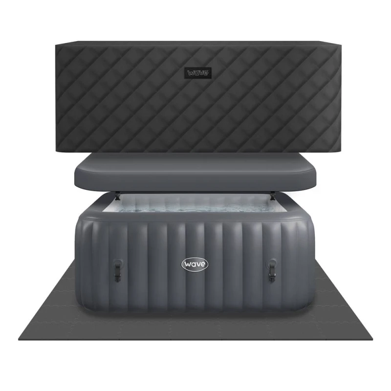 Image of Wave Spas Wave Pacific Energy-Efficient Hot Tub Bundle 6 Person in Dark Grey Dark Grey Unisex 6 Person