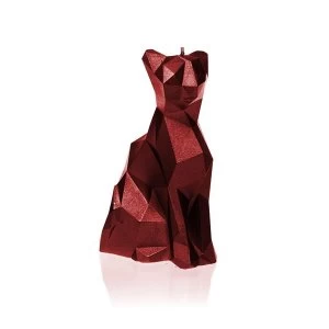 Image of Red Metallic Low Poly Cat Candle