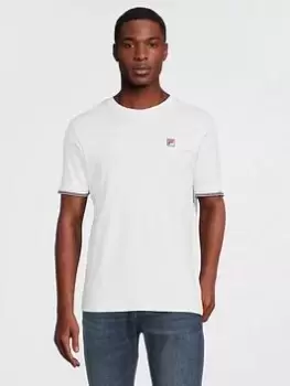 Image of Fila Caleb Essential Tip Cuff T-Shirt - White, Size L, Men