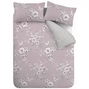 Image of Canterbury Easy Care Super King Duvet Set Heather - Multicoloured - Catherine Lansfield