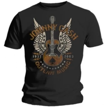 Image of Johnny Cash Outlaw Mens Medium T-Shirt - Black