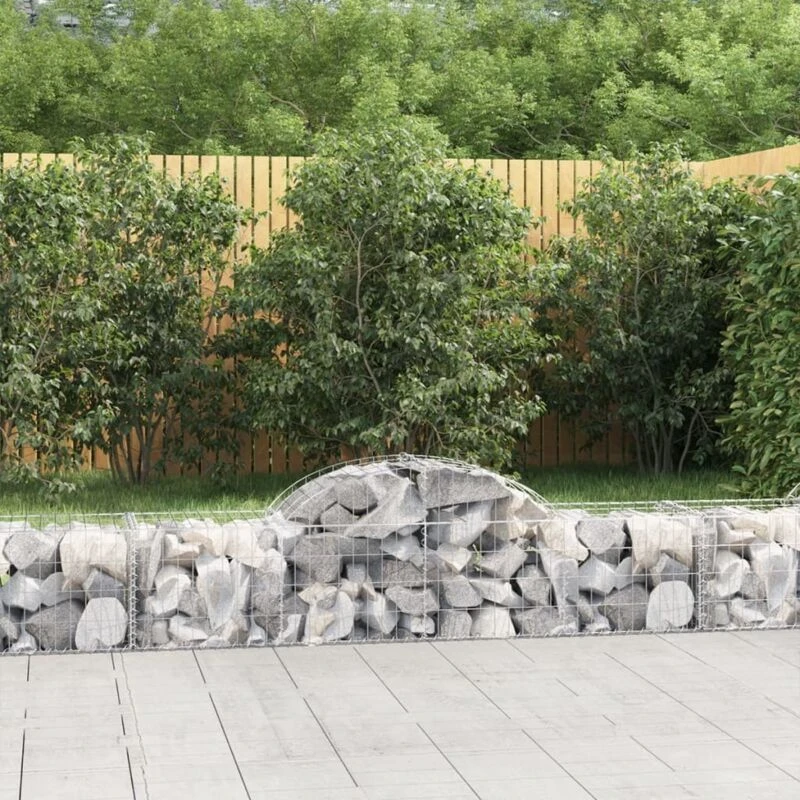 Image of VIDAXL Vidaxl - Arched Gabion Baskets 10 pcs 200x50x40/60cm Galvanised Iron 8720845568481
