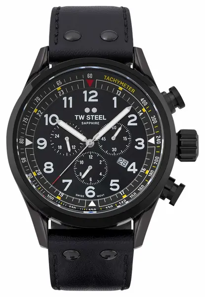Image of TW Steel SVS205 Swiss Volante Black PVD Plated Stainless Watch