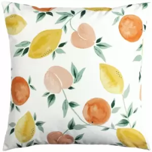 Image of Furn Les Fruits Botanical Print Outdoor Cushion Cover, Multi, 43 x 43 Cm
