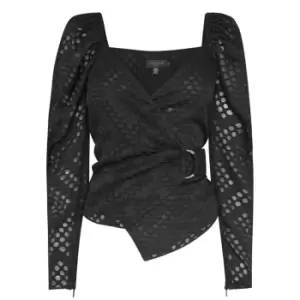 Image of Ted Baker Lazare Wrap Top - Black