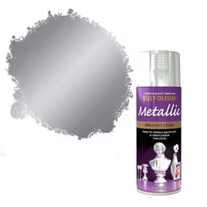 Image of Rust-Oleum Metallic Chrome Brillant Finish Spray Paint Silver 400ml