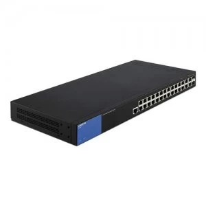 Image of Linksys LGS528-UK network switch Managed L2/L3 Gigabit Ethernet (10/100/1000) Black 1U