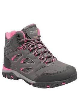 Image of Regatta Holcombe IEP Mid Junior Walking Boots - Grey/Pink, Size 2
