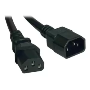 Image of Tripp Lite P005-12N Heavy-Duty PDU Power Cord C13 to C14 - 15A 250V 14 AWG 1 ft. (0.31 m) Black