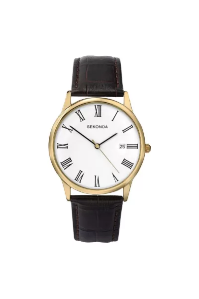 Image of Edwards 38mm Gold Watch Round Case White Dial