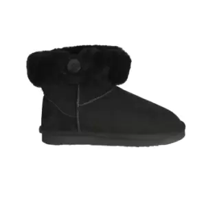 Image of Eastern Counties Leather Womens/Ladies Freya Cuff And Button Sheepskin Boots (5 UK) (Black)