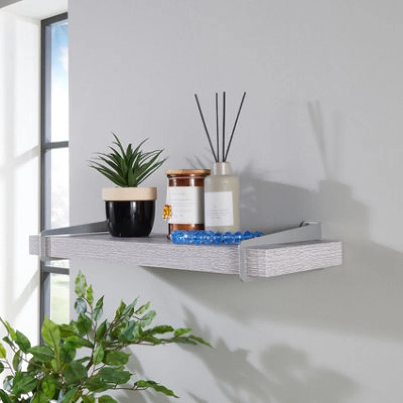 Image of Core Products Keer 60Cm Chunky Shelf With Slide On Metal Brackets - Grey Oak Effect, Grey KR600GOK