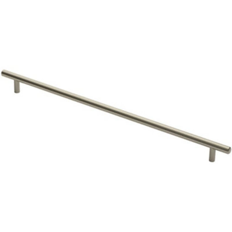 Image of Loops Round T Bar Cabinet Pull Handle 444 x 12mm 384mm Fixing Centres Satin Nickel Metallics unisex