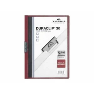 Image of Duraclip A4 Transparent Cover (Dark Red)