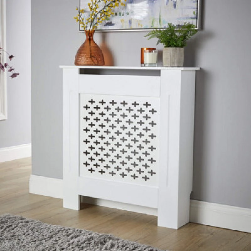 Image of Home Source Crofton Small White Radiator Cover Unit