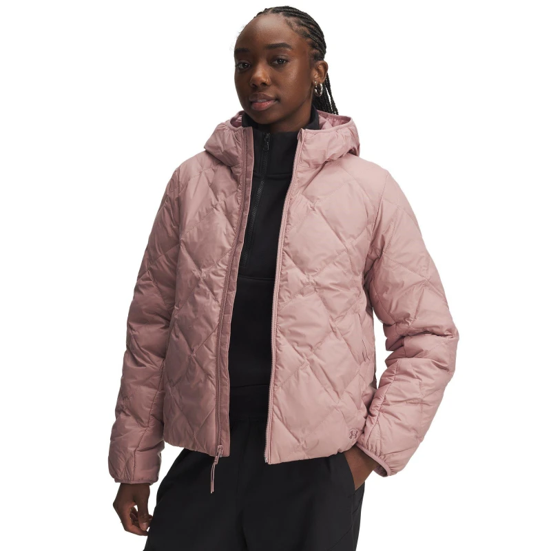 Image of Under Armour Womens Legend Water-Repellent Quilted Puffer Jacket Tourmaline Pink female 8 (XS)