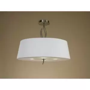 Image of Ninette semi-ceiling light 4 E27 bulbs, antique brass with ivory white lampshade