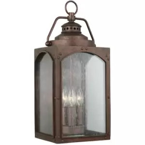 Image of Elstead Randhurst Outdoor 3 Light Large Wall Lantern, Copper Oxide, IP44, E14