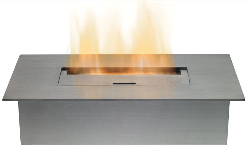 Image of Adam Fires & Fireplaces Small Bio Ethanol Burner in Stainless Steel, 1.5L Capacity Grey