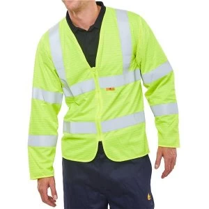 Image of Click Fireretardant Medium High Visibility Jacket Saturn Yellow