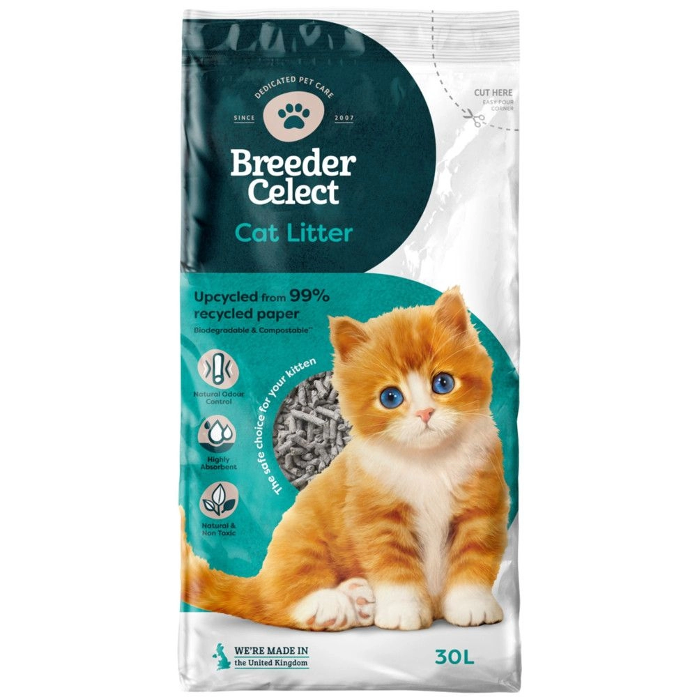 Image of Breeder Celect Cat Litter Recycled Paper 30L