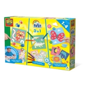 Image of SES CREATIVE Childrens My First 3-in-1 Fingerpainting Set, 12 Months and Above (14489)