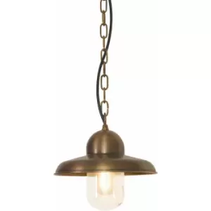Image of Outdoor IP44 1 Bulb Ceiling Chain Lantern Aged Brass LED E27 100W