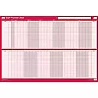 Image of SASCO Staff Planner Mounted 2023 Landscape Red English 91.5 x 61 cm