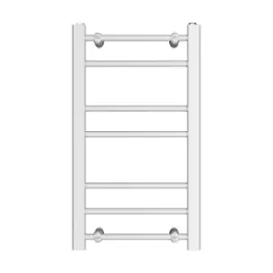 Image of VURTU5 Luxury Ladder Style Heated Towel Rail Radiator with 7 Horizontal Round Tubes 700mm x 400mm - White
