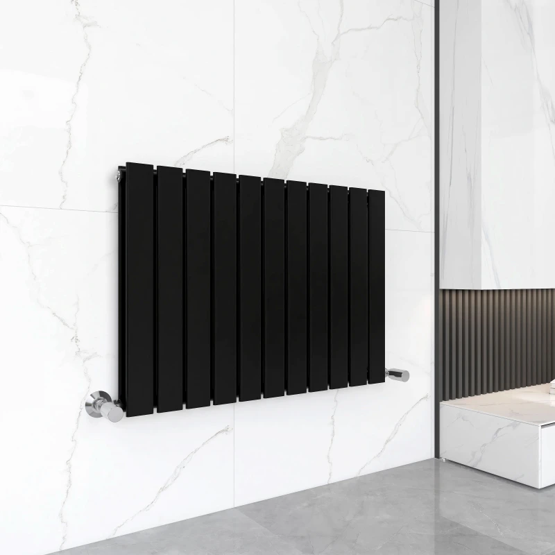 Image of MCC DIRECT 600 x 748mm Double Designer Flat Panel Central Heating Radiator matt Black HD1323