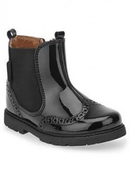 Image of Start-rite Patent Chelsea Boots - Black, Size 7 Younger