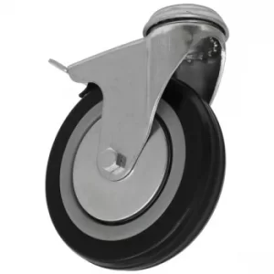 Image of Sealey SCW1125SBL Castor Wheel Bolt Hole Swivel with Brake Ø125mm