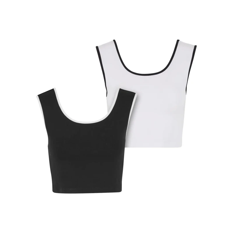Image of Urban Classics Womens cropped tank top Urban Classics Contrast Noir Female S